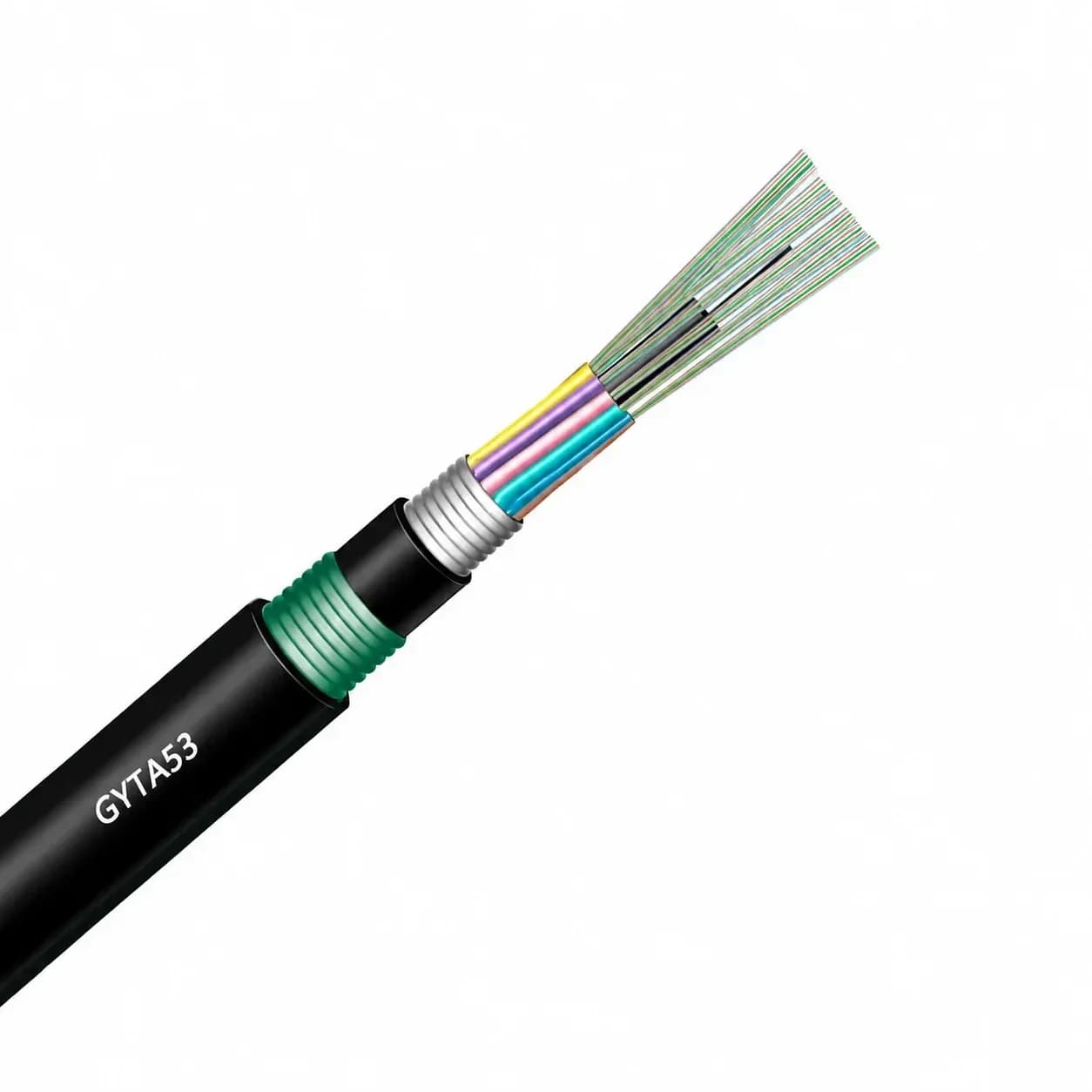 Zhejiang-Hongce-GYTA53-24F-armored-fiber-optic-cable for-outdoor-direct-buried-and-underground-duct-installation.
