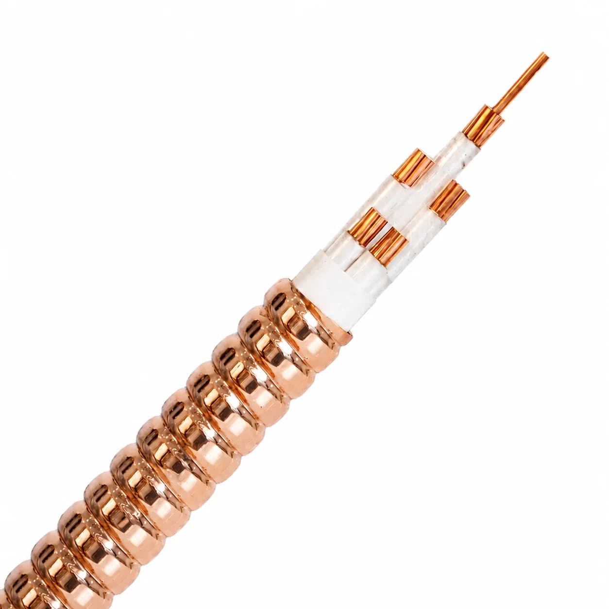 Hongce Cable YTTW flexible mineral insulated MI cable with corrugated copper sheath.