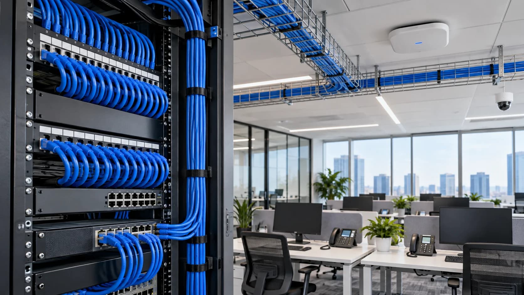 Hongce Cat6 S/FTP Shielded Ethernet Cable for office structured cabling, network racks, wireless access points, and IP phones