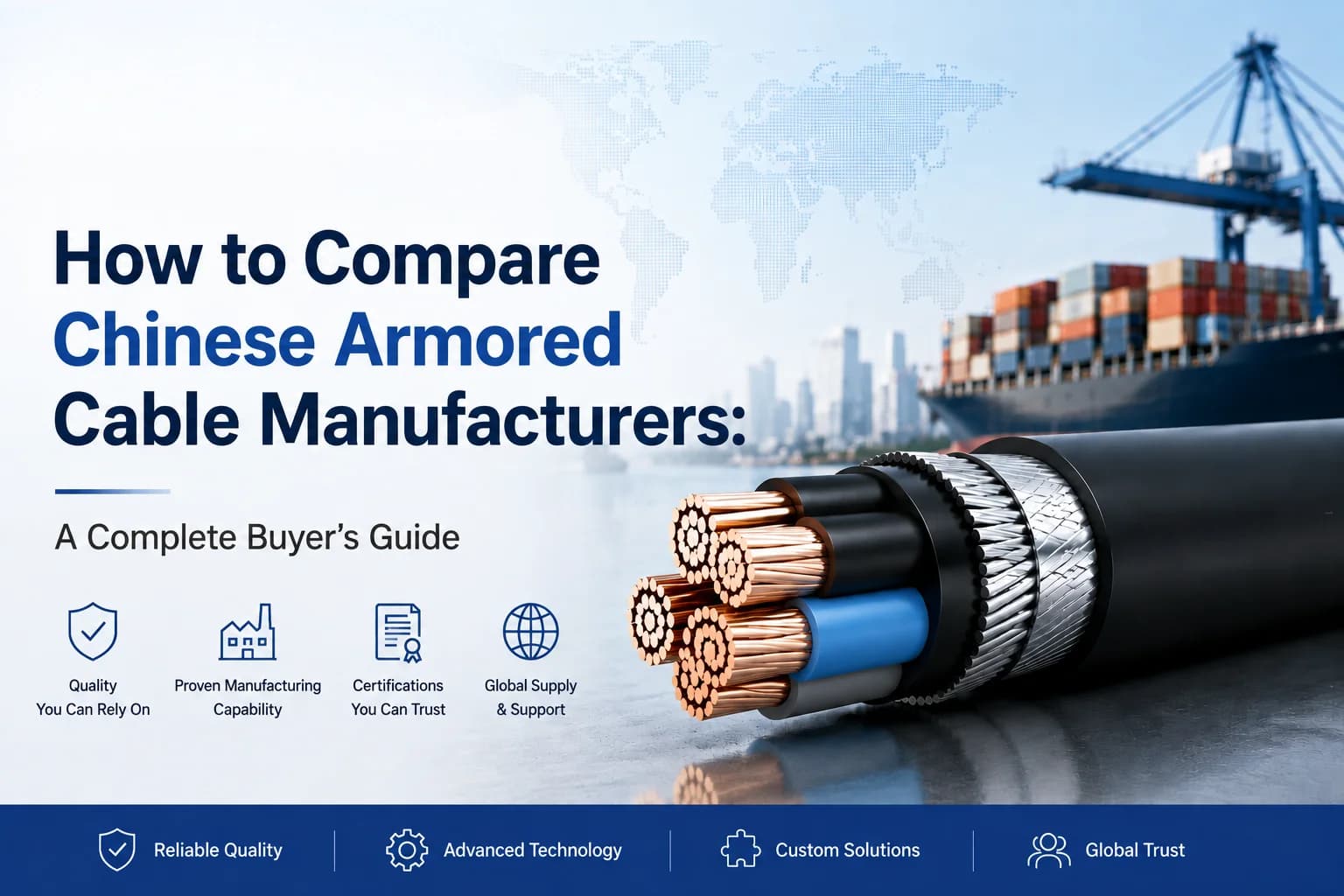 How to Compare Chinese Armored Cable Manufacturers - Hongce Cable buyer's guide featuring premium armored power cable, OEM manufacturing, ISO-certified production, and global export services.