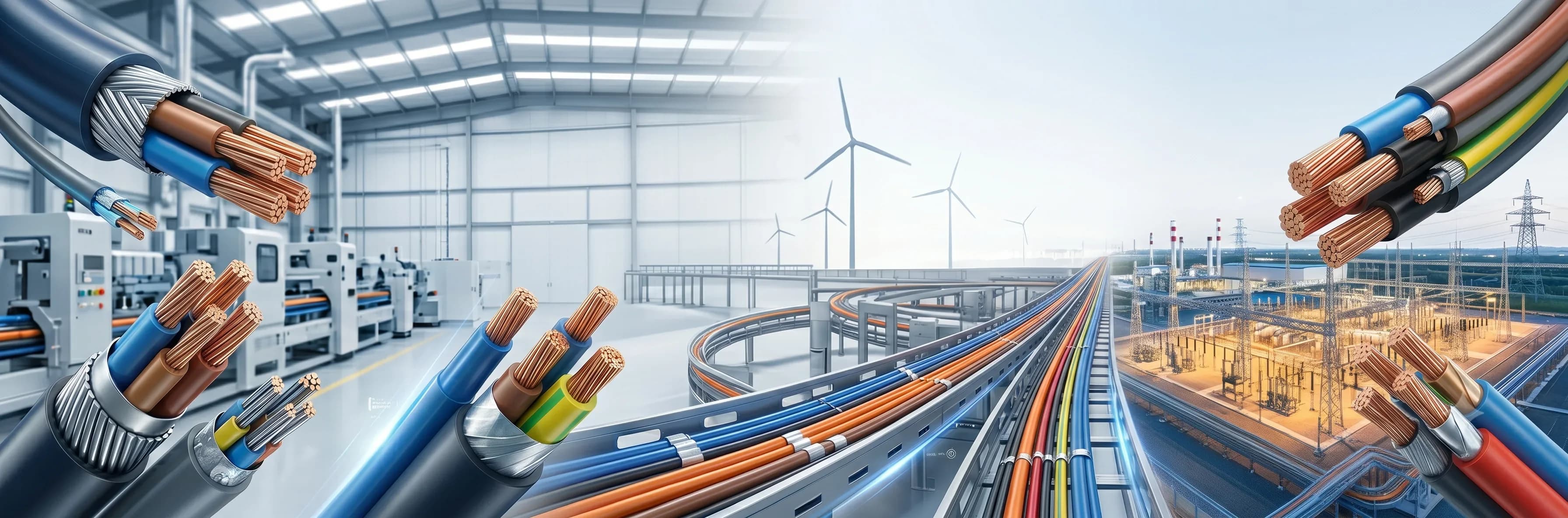 High-quality industrial cables, multi-core power cables, and control cables by Hongce Cables for modern factory applications.