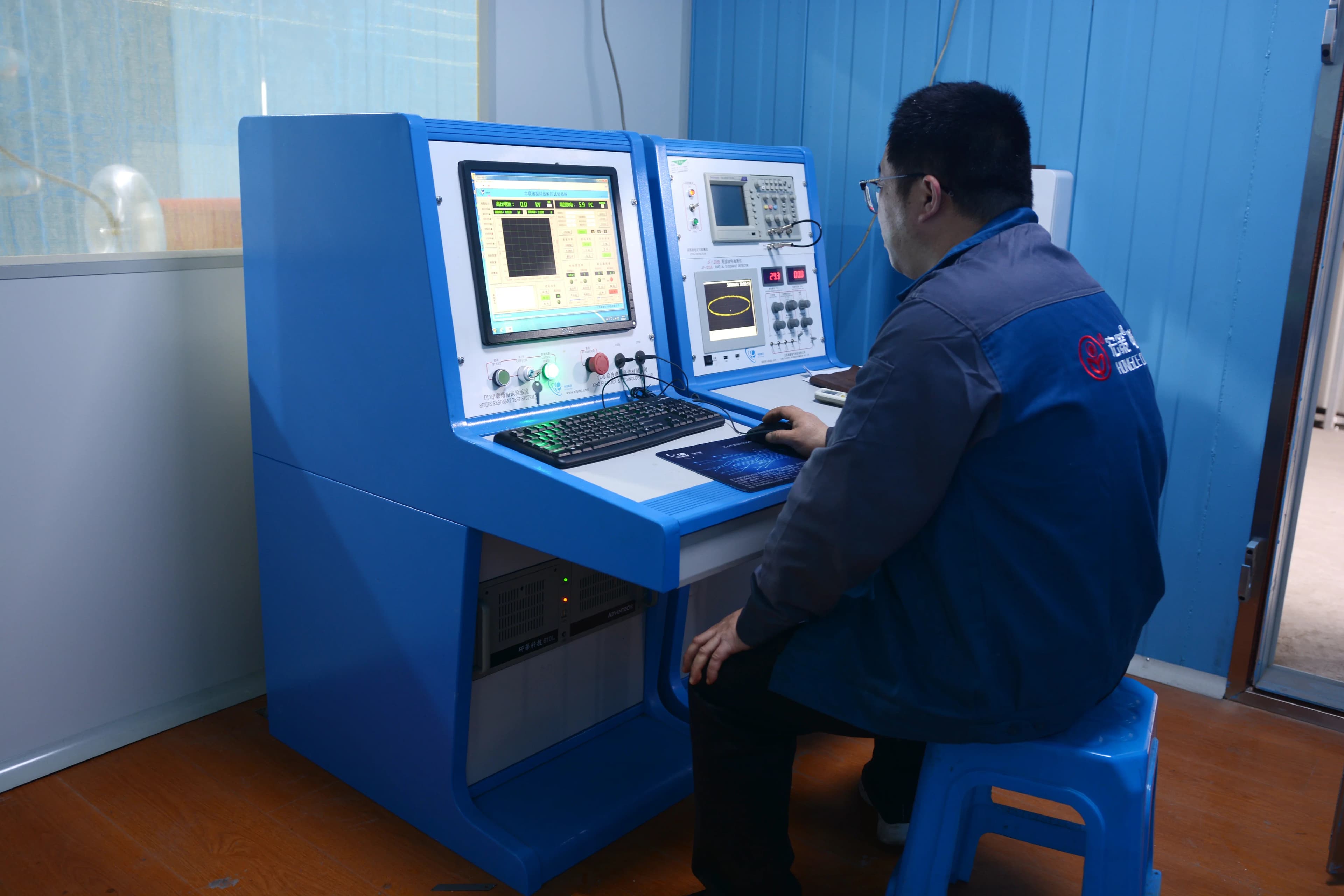 High-voltage and partial discharge testing equipment for medium voltage cables at Hongce Cable