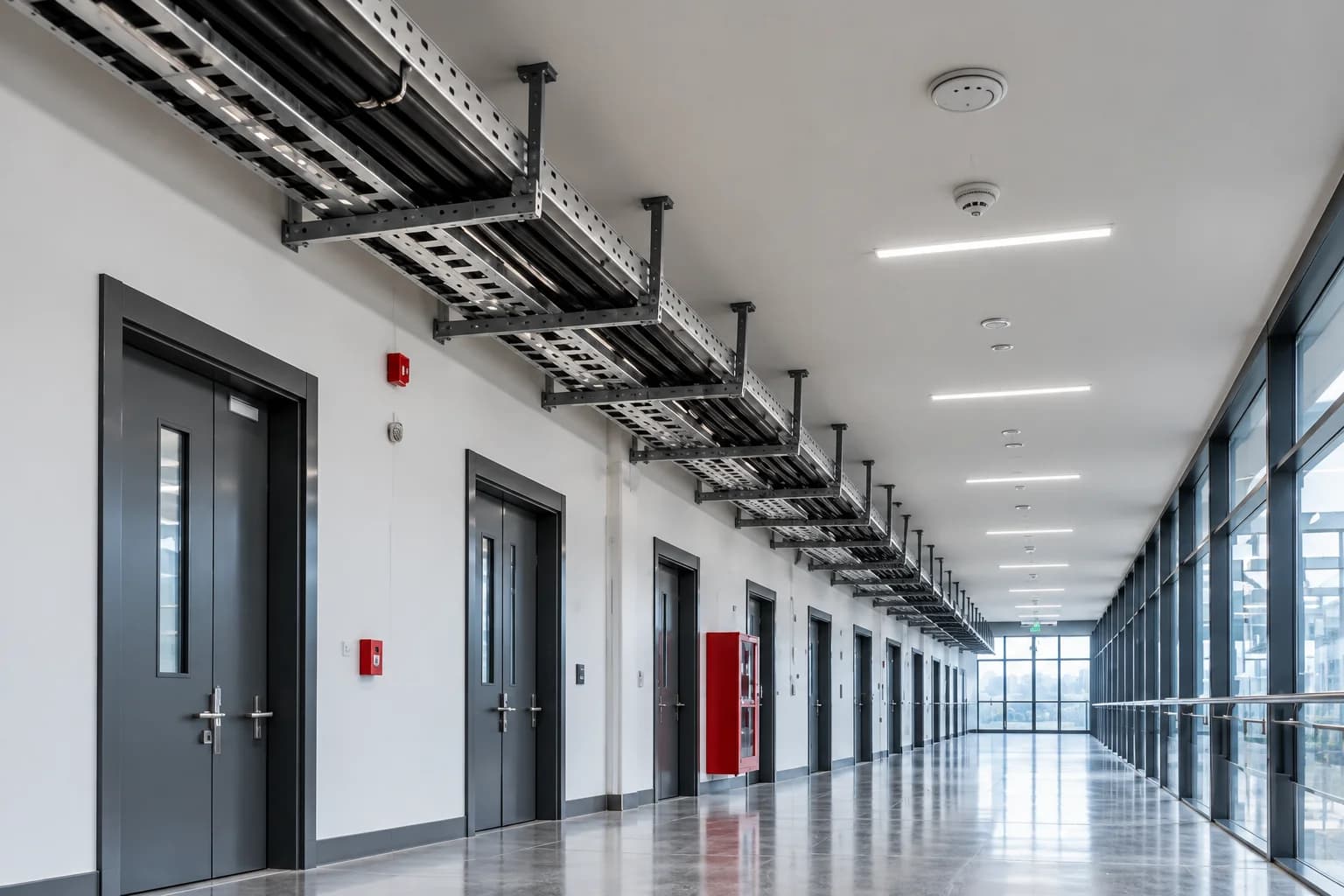 NH-YJV fire resistant power cable installed in commercial building emergency electrical system