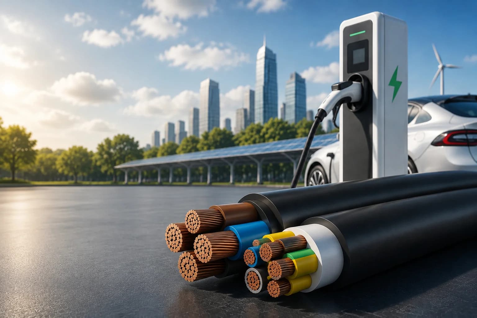 Hongce Cable's new‑energy charging pile cable products provide compliant and high‑quality power cables to support the construction of new‑energy infrastructure in modern digital auto cities.